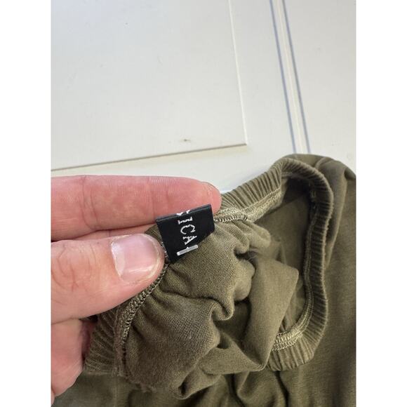 Women's Jumpsuit S Zesica Green Strapless Belted Elastic Waist Pockets Rompers - Picture 4 of 7